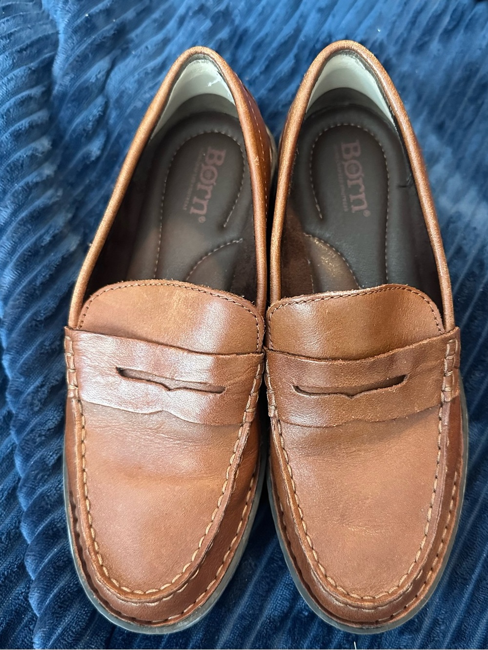Born Women's Leather Penny Loafers in Cognac